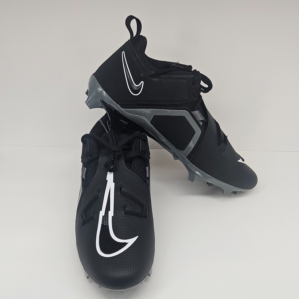 Nike Alpha Menace Pro 3 FTB Low Cleats FB6834-001 Black White Mens Sz 12.5 Velco